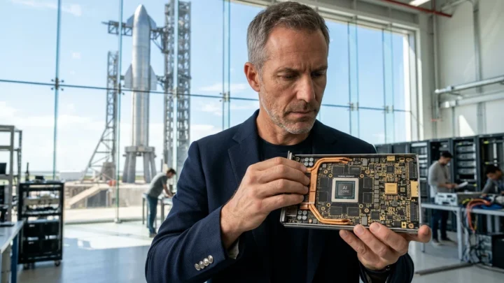 SpaceX aerospace and satellite infrastructure powering advanced artificial intelligence data systems