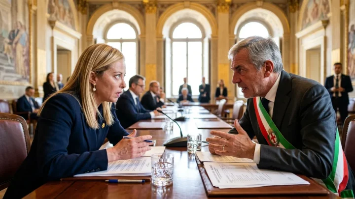 Palazzo Chigi in Rome where Italian government leaders meet municipal representatives