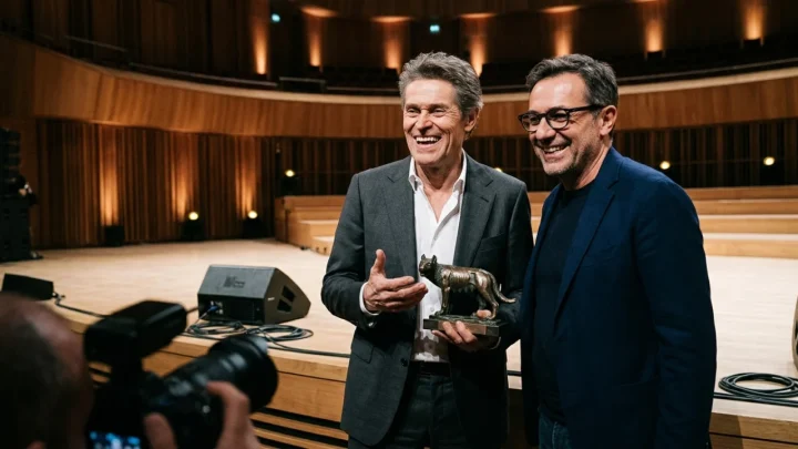 Javier Bardem alla Festa del Cinema di Roma mentre ritira il Premio alla Carriera