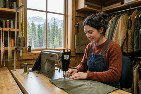 Paesaggio montano del Parco Nazionale di Yellowstone con alloggi e natura incontaminata