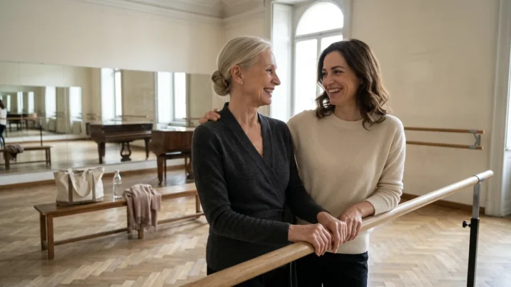 Ritratto ideale che rievoca la danza classica e il legame artistico tra Lilia Tchapkis e Anna Safroncik