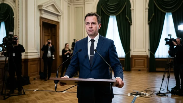 Emmanuel Macron durante il discorso all'Eliseo sulle devastazioni in Francia