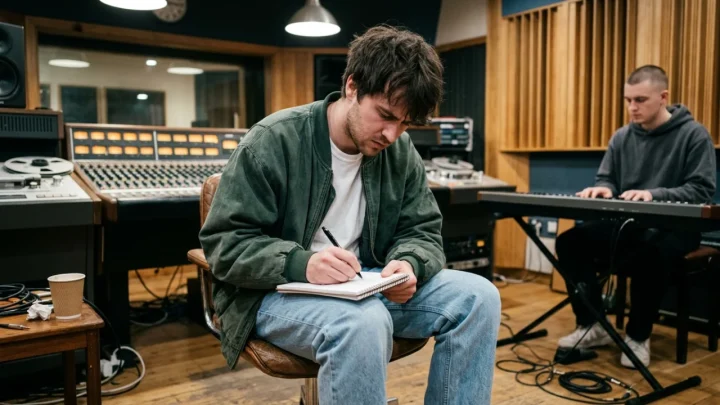 Mauro Repetto e Max Pezzali durante la nascita del secondo album degli 883
