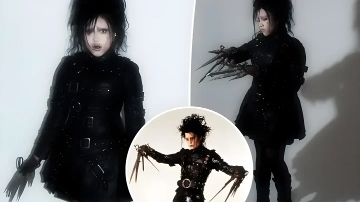 North West Channels Johnny Depp With an Uncanny Edward Scissorhands Halloween Transformation