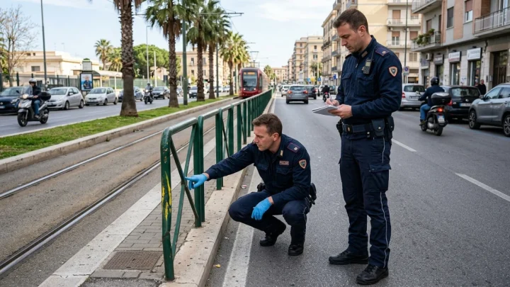 Auto delle forze dell'ordine durante un intervento di emergenza in città