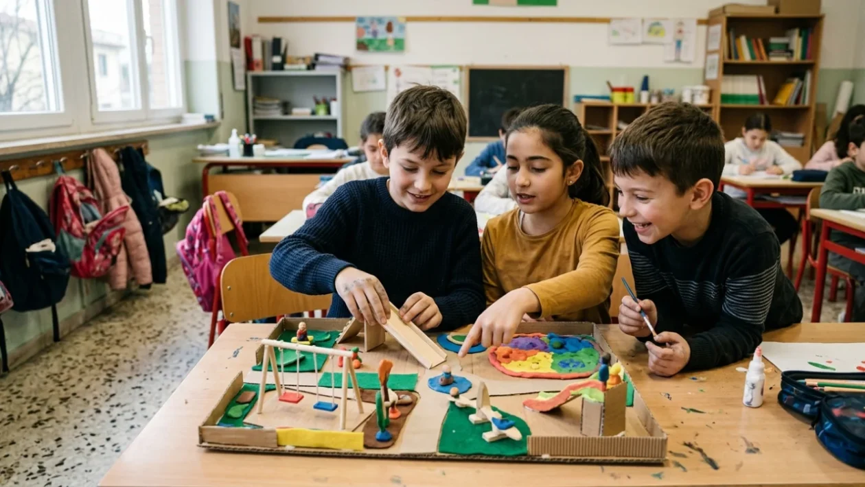 Disegni e progetti scolastici per la realizzazione di aree gioco inclusive