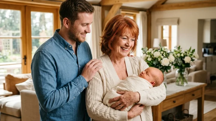 Country music icon and television star Reba McEntire smiling on set