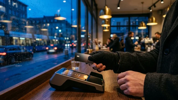 Schermata smartphone con app bancaria Revolut che segnala errore di connessione