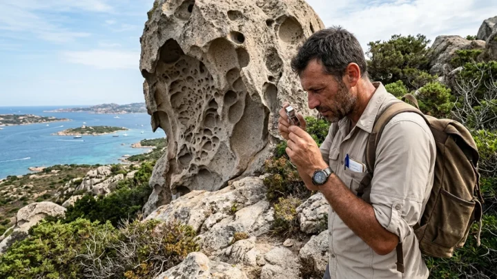 La celebre Roccia dell'Orso scolpita dal vento a Palau affacciata sul mare della Sardegna