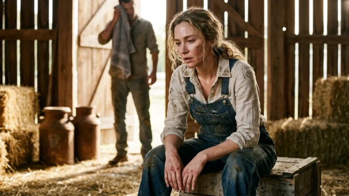 Contestants enduring rural isolation and physical challenges on a rustic farm reality set
