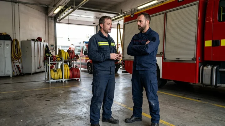 Automezzi di soccorso dei Vigili del Fuoco pronti all'intervento