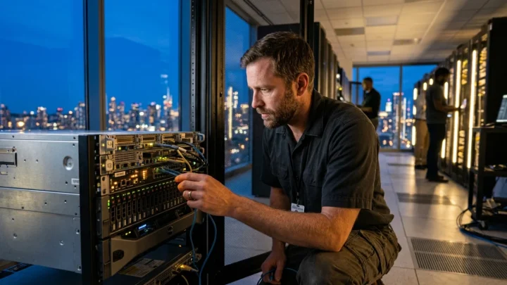 Server web protetti da firewall contro minacce e vulnerabilità di sicurezza informatica