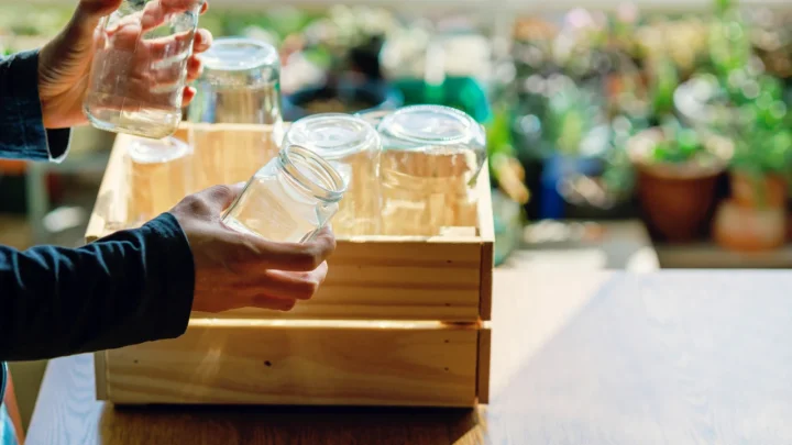 Why DIY Decorators Are Coating Thrifted Glass Jars in Epsom Salt for a Shimmering Winter Glow