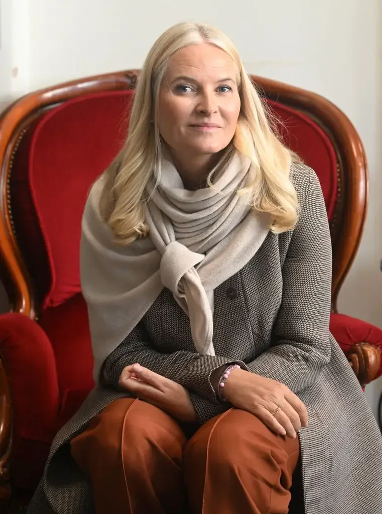 Crown Princess Mette- Marit visits Lilleby Elementary School on September 12, 2024 in Trondheim, Norway