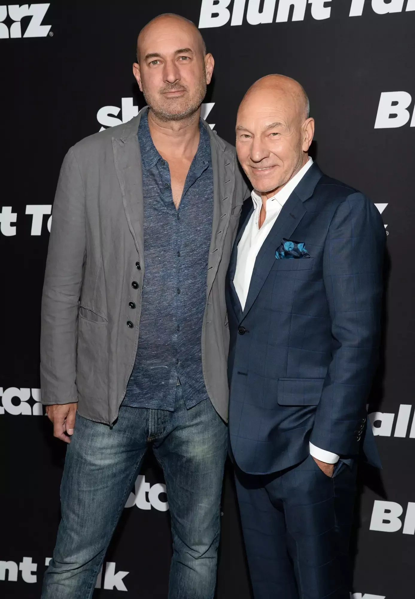 Daniel Stewart (L) and Patrick Stewart attend the STARZ