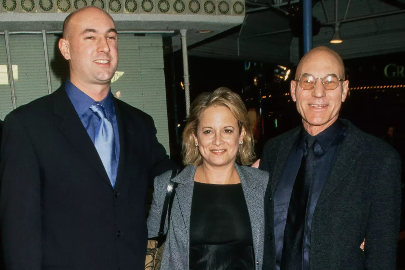 Daniel Stewart, Wendy Neuss, and Patrick Stewart attend the Westwood premiere of