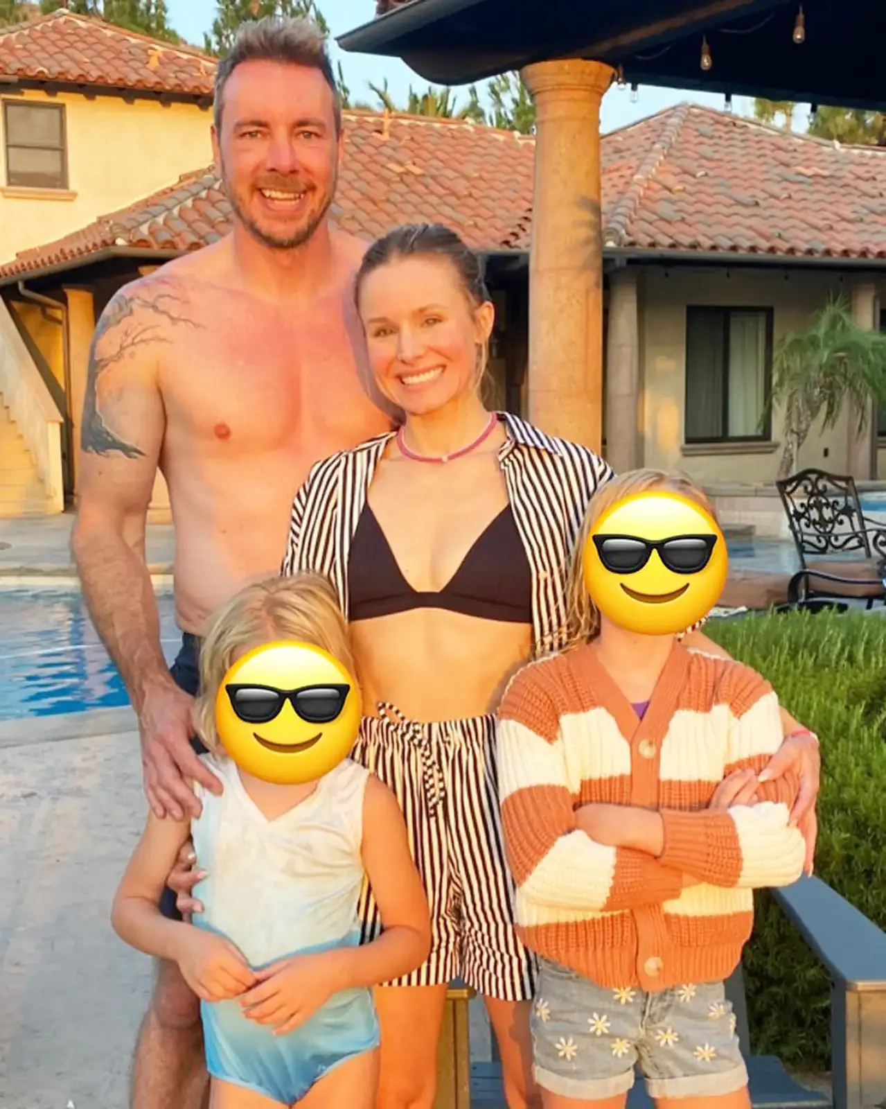 Dax Shepard, Kristen Bell, and kids posted to IG
