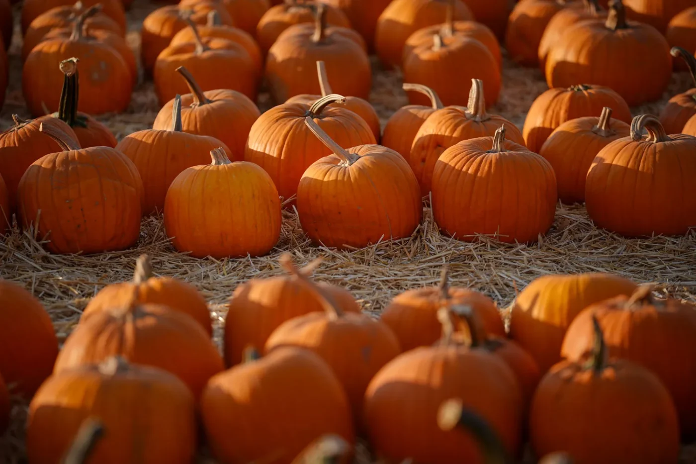 Different kinds of pumpkins are displayed at the Spina Farms Pumpkin Patch as people gather to enjoy picking pumpkins in Morgan Hill, California, United States on October 04, 2026. Visitors of all ages flocked to the farm to select decorative and carving gourds, take part in seasonal activities, and welcome the autumn season.