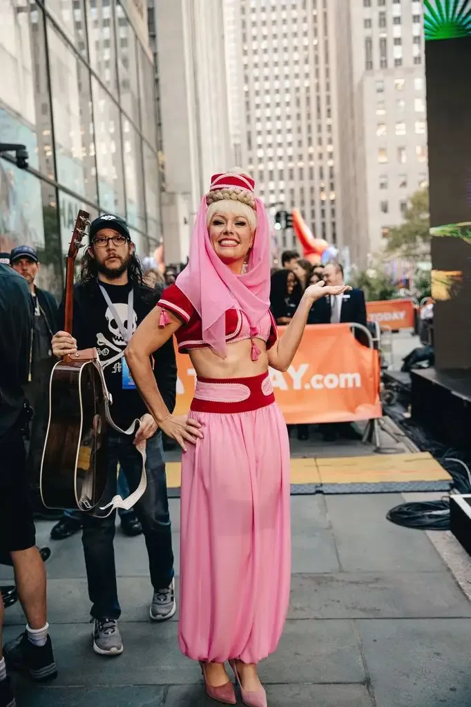Dylan Dreyer dressed as Barbara Eden from I Dream of Jeannie