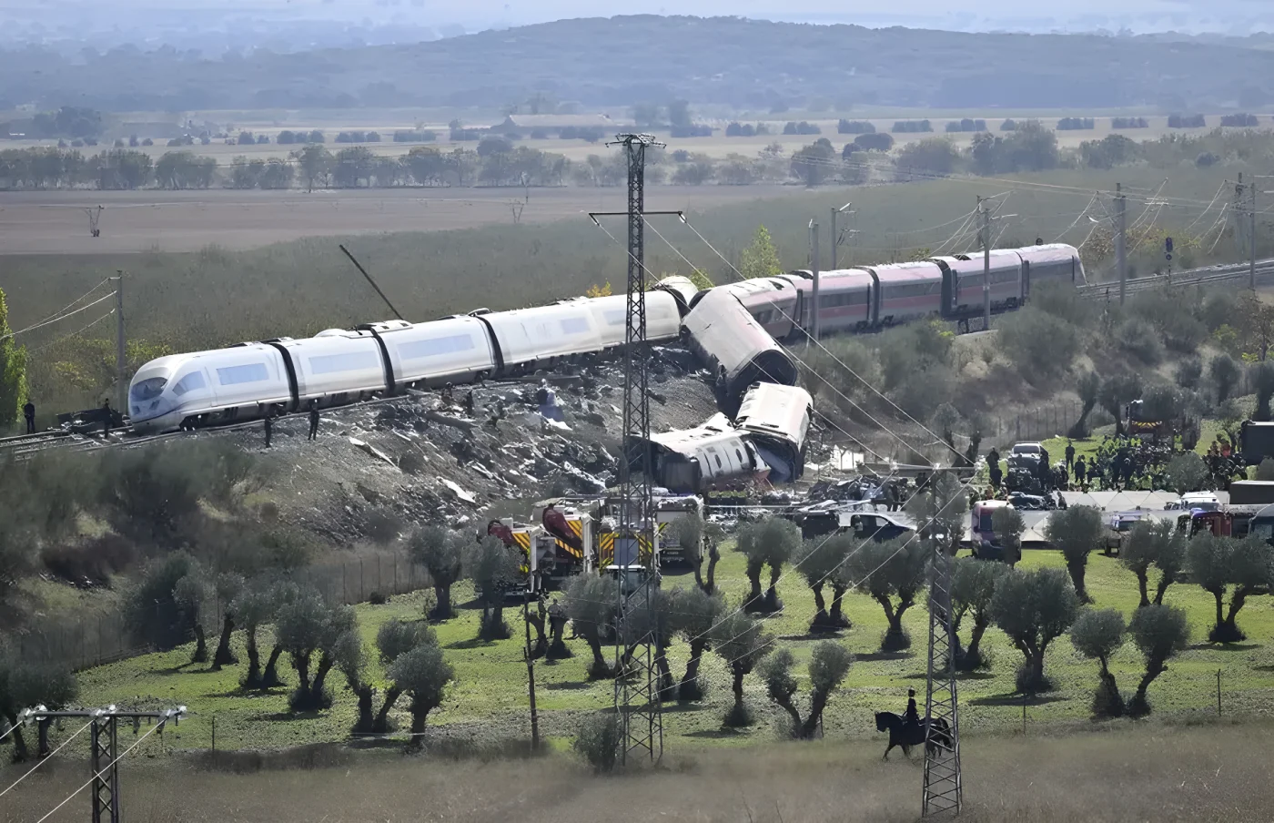 Emergency services at the scene of the collision