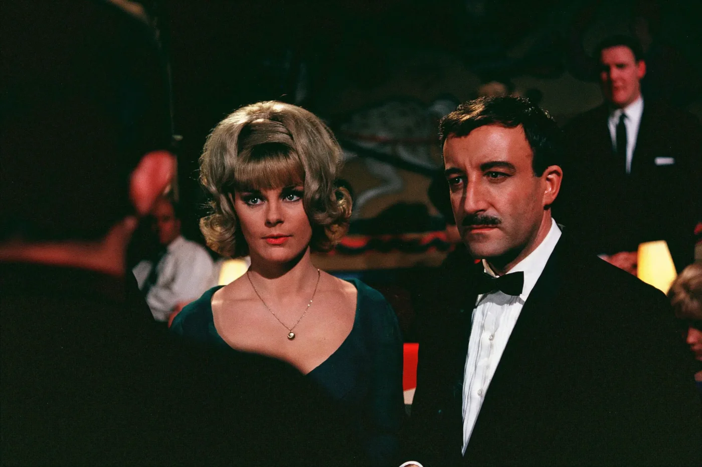 Film still of Elke Sommer and Peter Sellers in A Shot in the Dark.