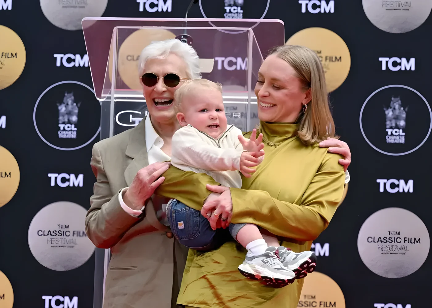 Glenn Close, Rory Westaway Albu and Annie Starke