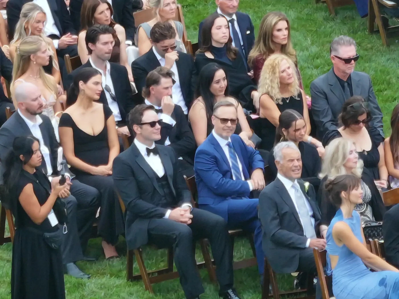 Guests seated outdoors for Matthew Lowe and Emily Markus