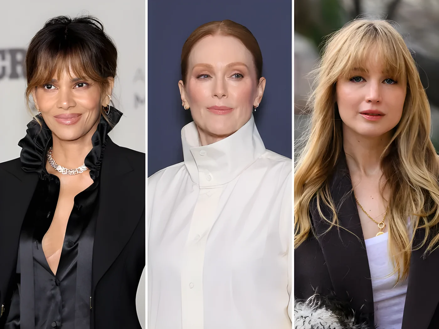 Halle Berry Julianne Moore and Jennifer Lawrence in a composite image