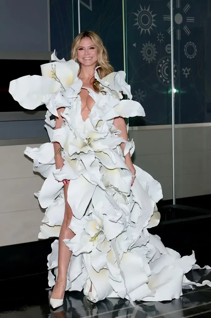 Heidi Klum wore a floral gown by Kilian Kerner