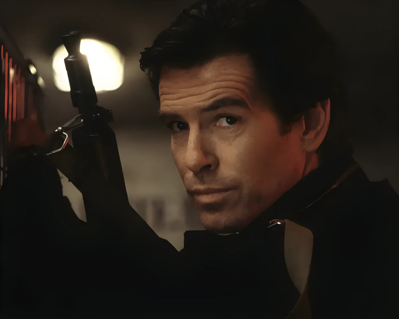 Irish actor Pierce Brosnan as 007 in the James Bond film