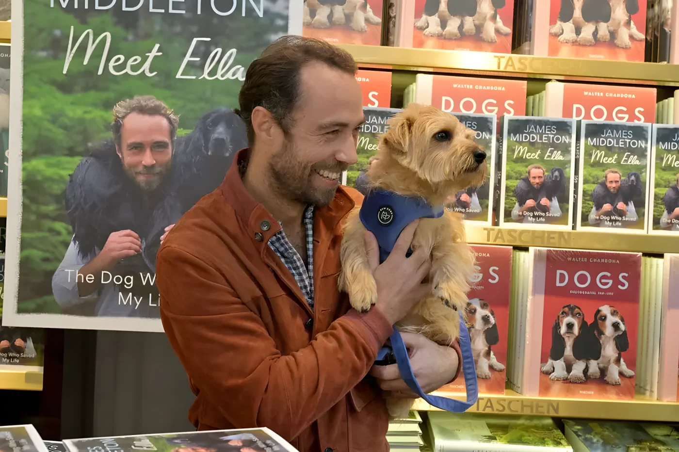 James Middleton attending his book launch "Meet Ella" at Taschen Store on Chelsea Dog Day 2024