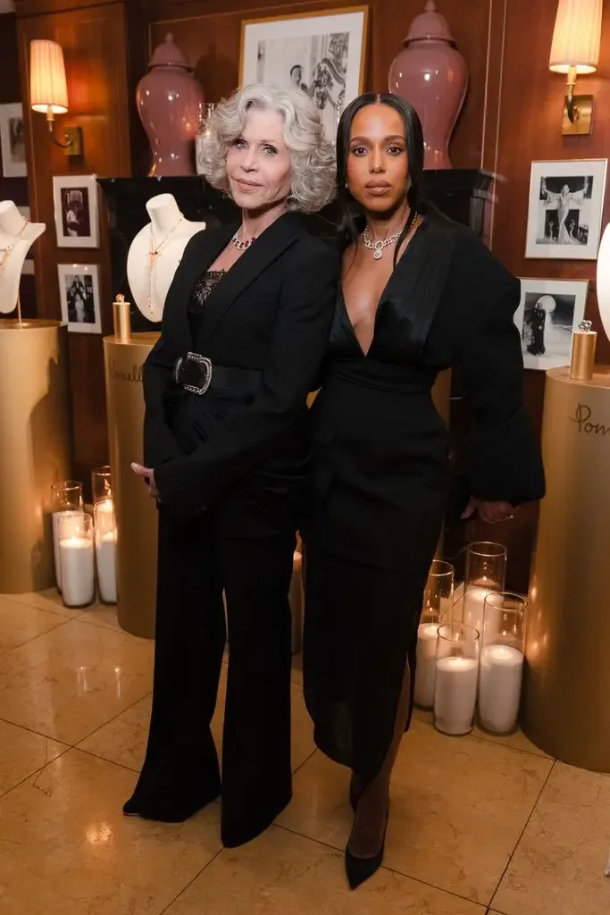 Jane Fonda and Kerry Washington attend the Pomellato Store Grand Opening reception on February 10, 2026 in Beverly Hills, California.
