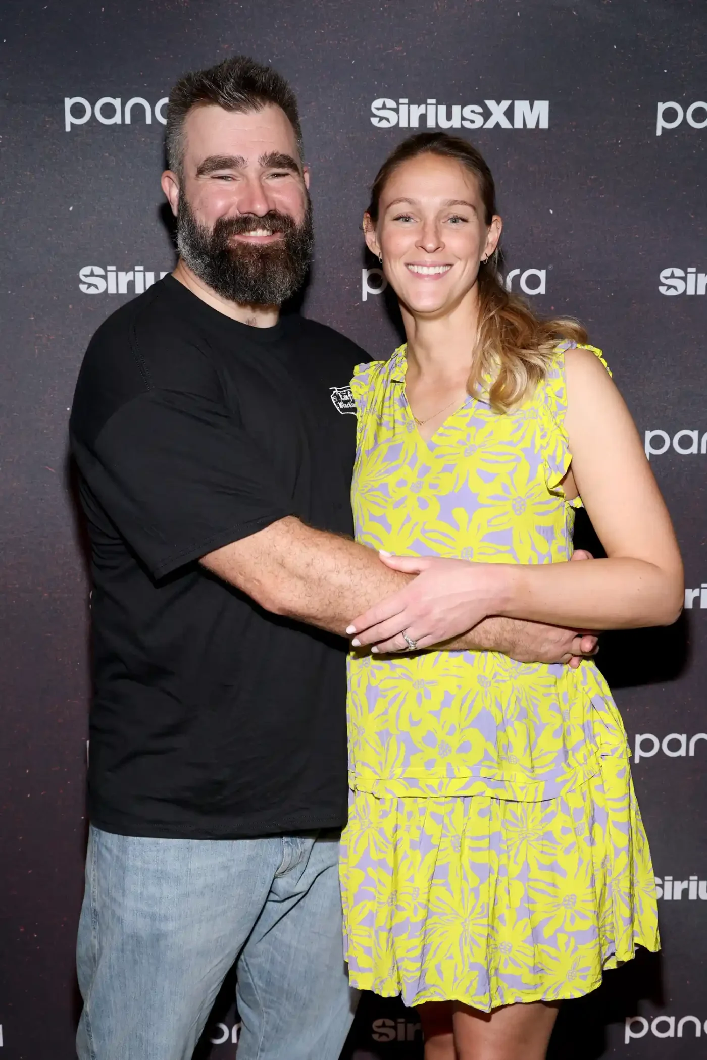 Jason Kelce and Kylie Kelce on February 6, 2025.