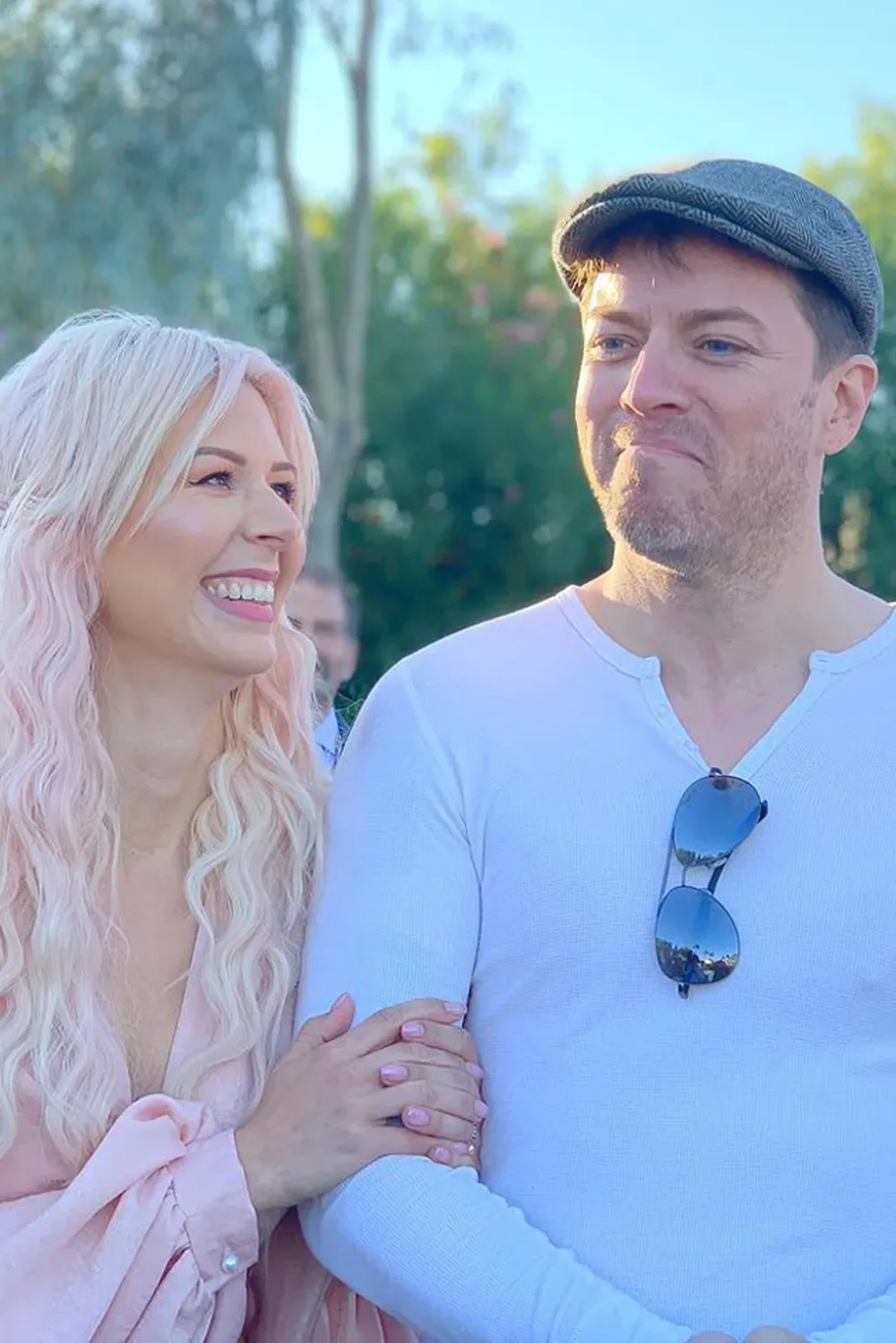 JD Scott and Annalee Belle on their wedding day.