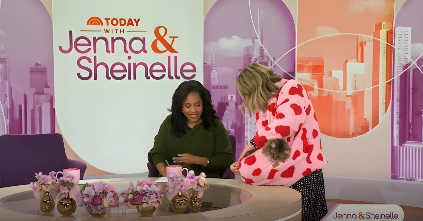 Jenna struggled to get her cat out