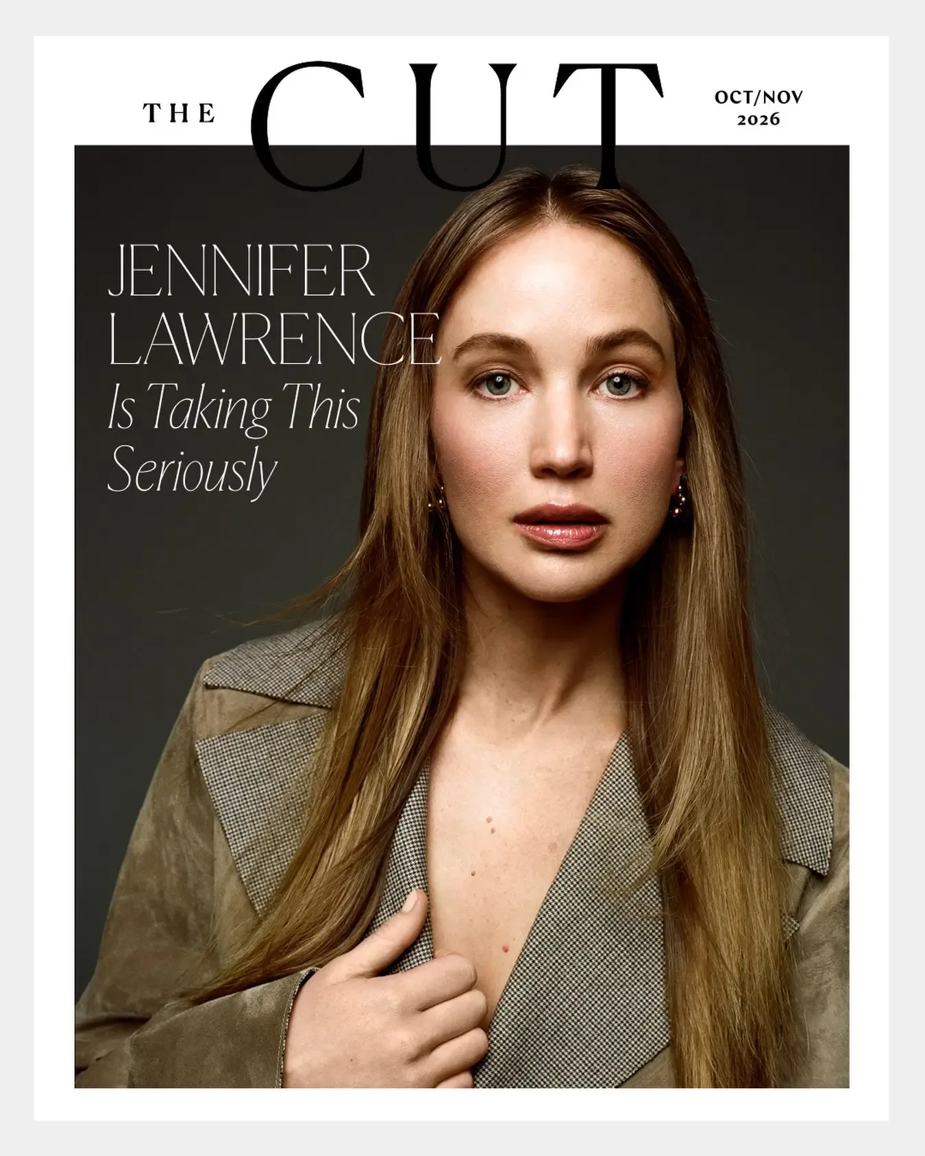Jennifer Lawrence on the cover of The Cut magazine.