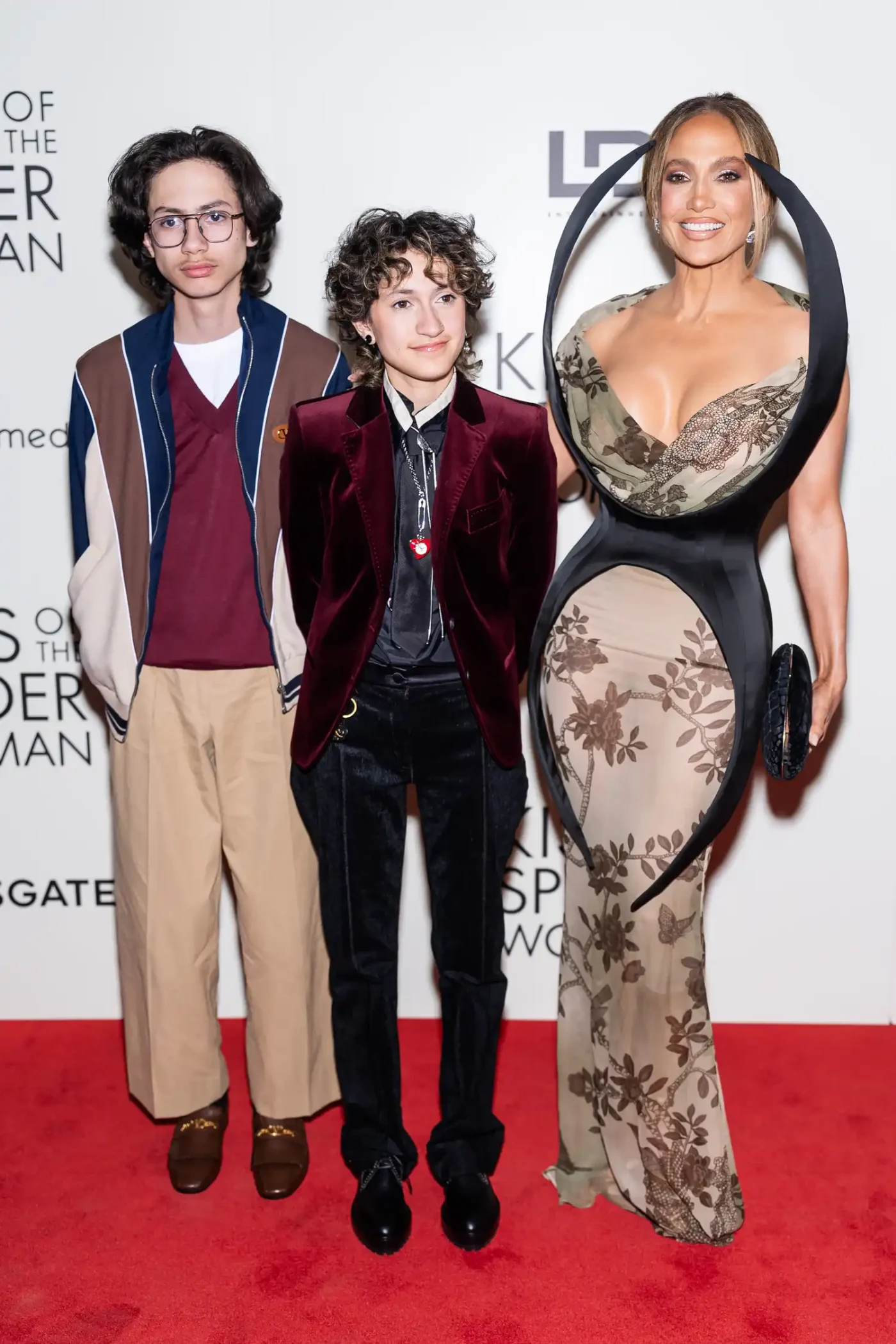 Jennifer Lopez and her twins in New York City on October 6, 2025.