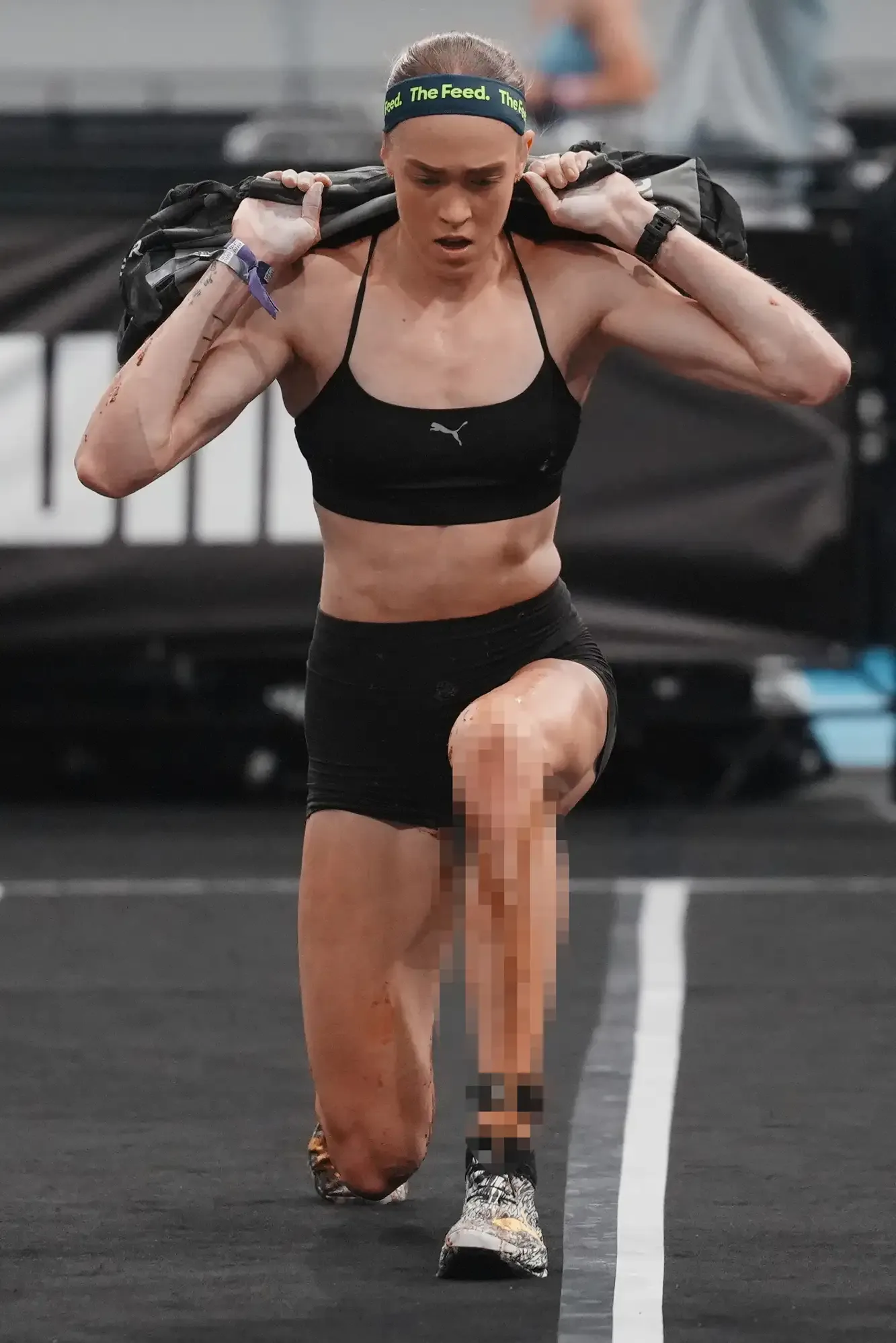 Joanna Wietrzyk competes during HYROX Beijing 2026 at National Speed Skating Oval in Beijing, China, on September 12, 2026, after appearing to soil herself during the event.