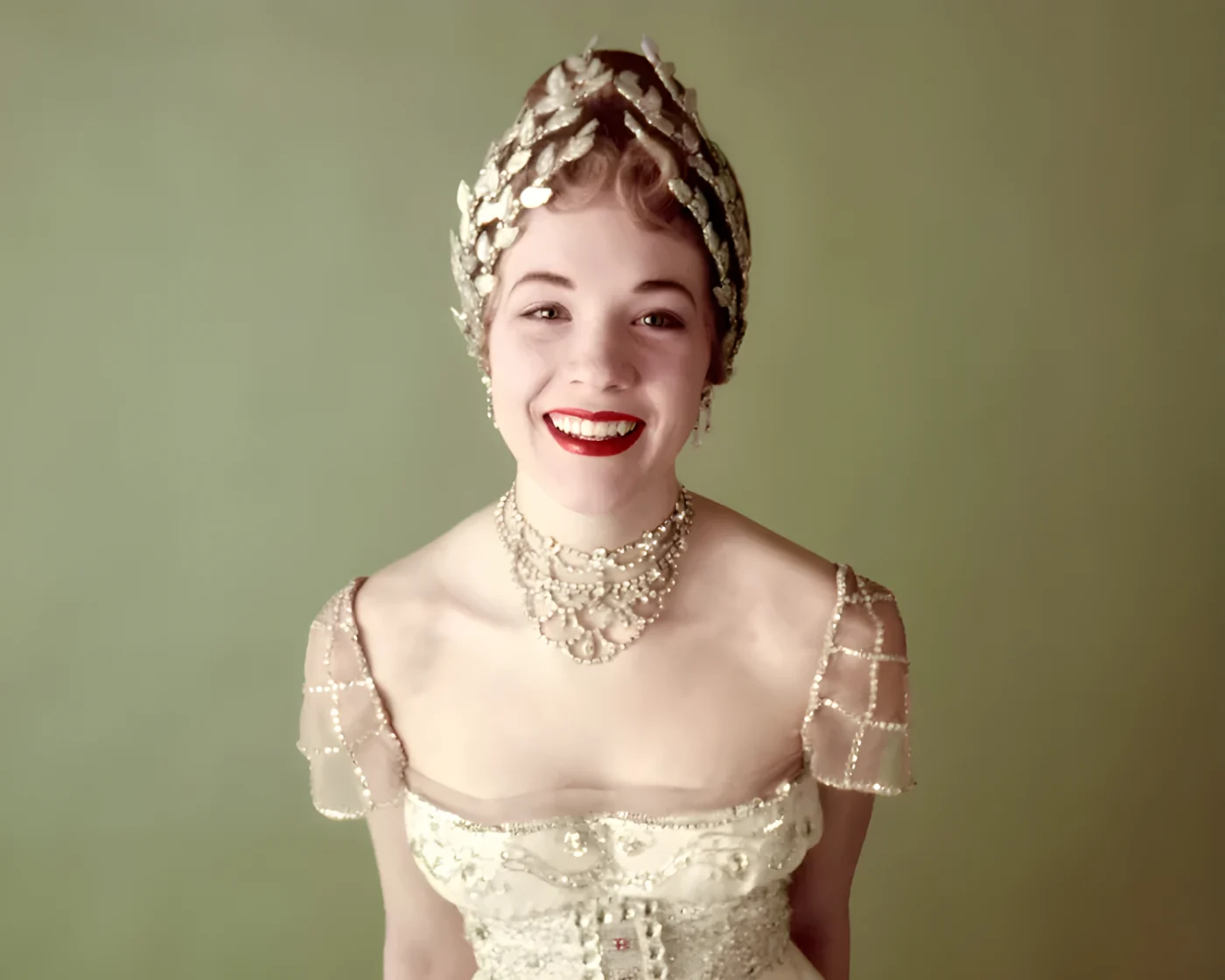 Julie Andrews while filming