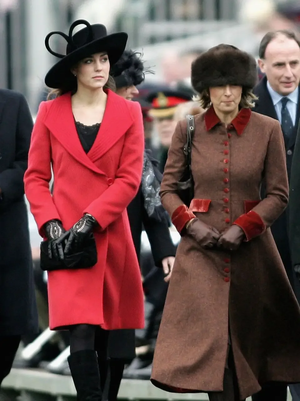 Kate and Carole at the Sovereign's Parade in coordinating coats