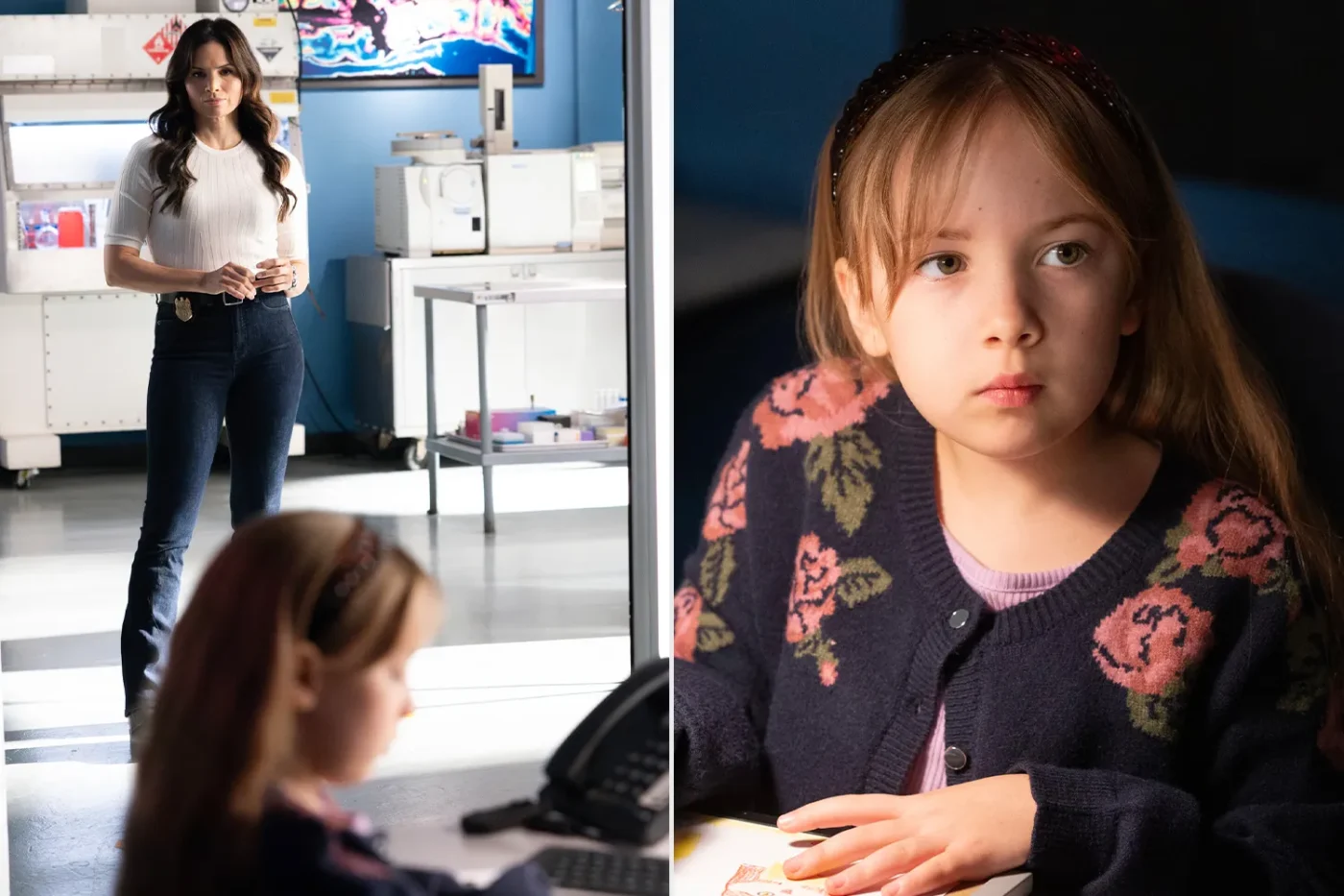 Katrina Law as Jessica Knight and Kinley Andreen as Chloe in NCIS.
