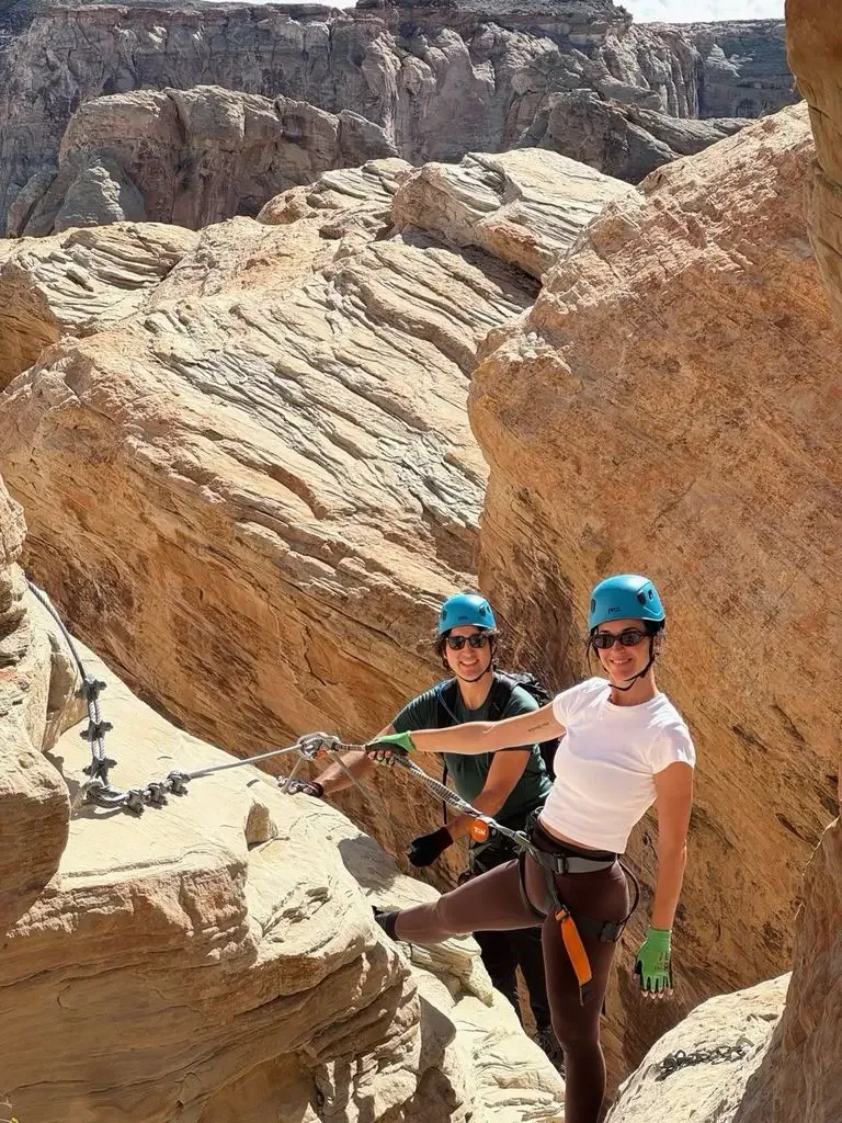 Katy Perry and Justin Trudeau pictured while rock climbing for the former's birthday, shared on Instagram