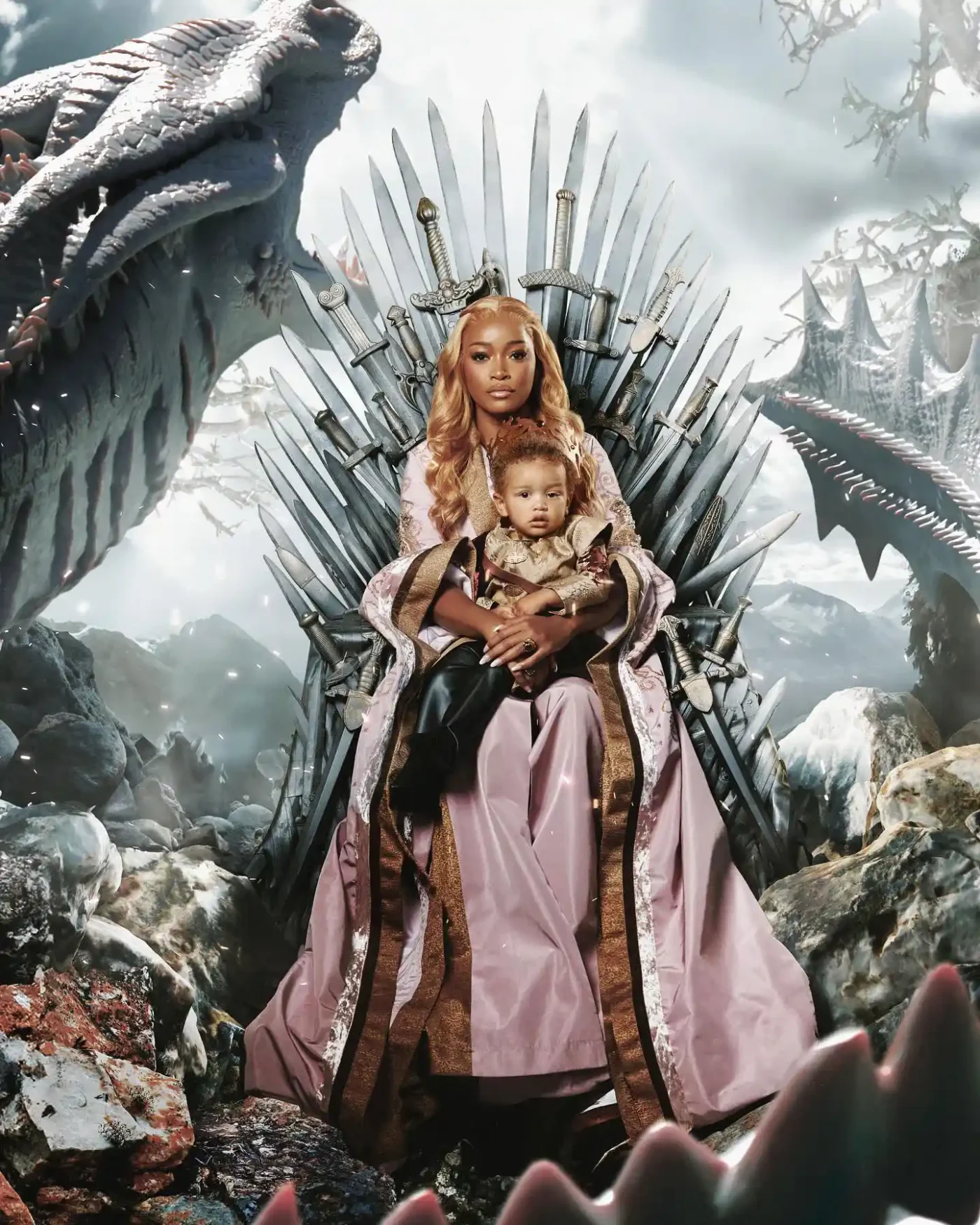 Keke Palmer and son Leo dress up as Game of Thrones characters for Halloween.