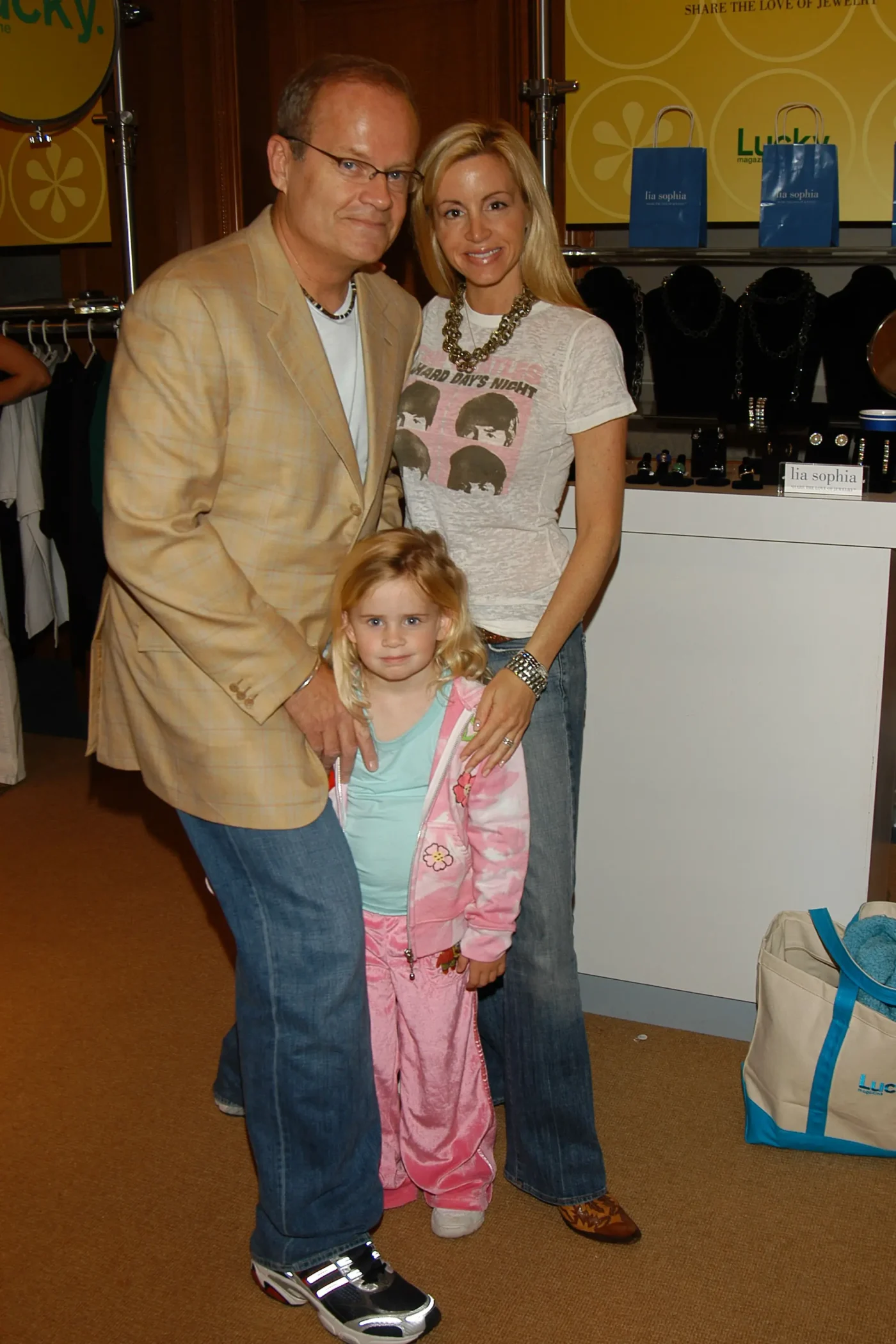 Kelsey Grammer, Mason Olivia Grammer and Camille Grammer pose together.