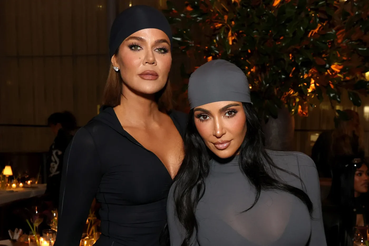 KhloeKardashian and Kim Kardashian attend the NikeSKIMS Launch Dinner at Four Twenty Five on September 24, 2025 in New York City.