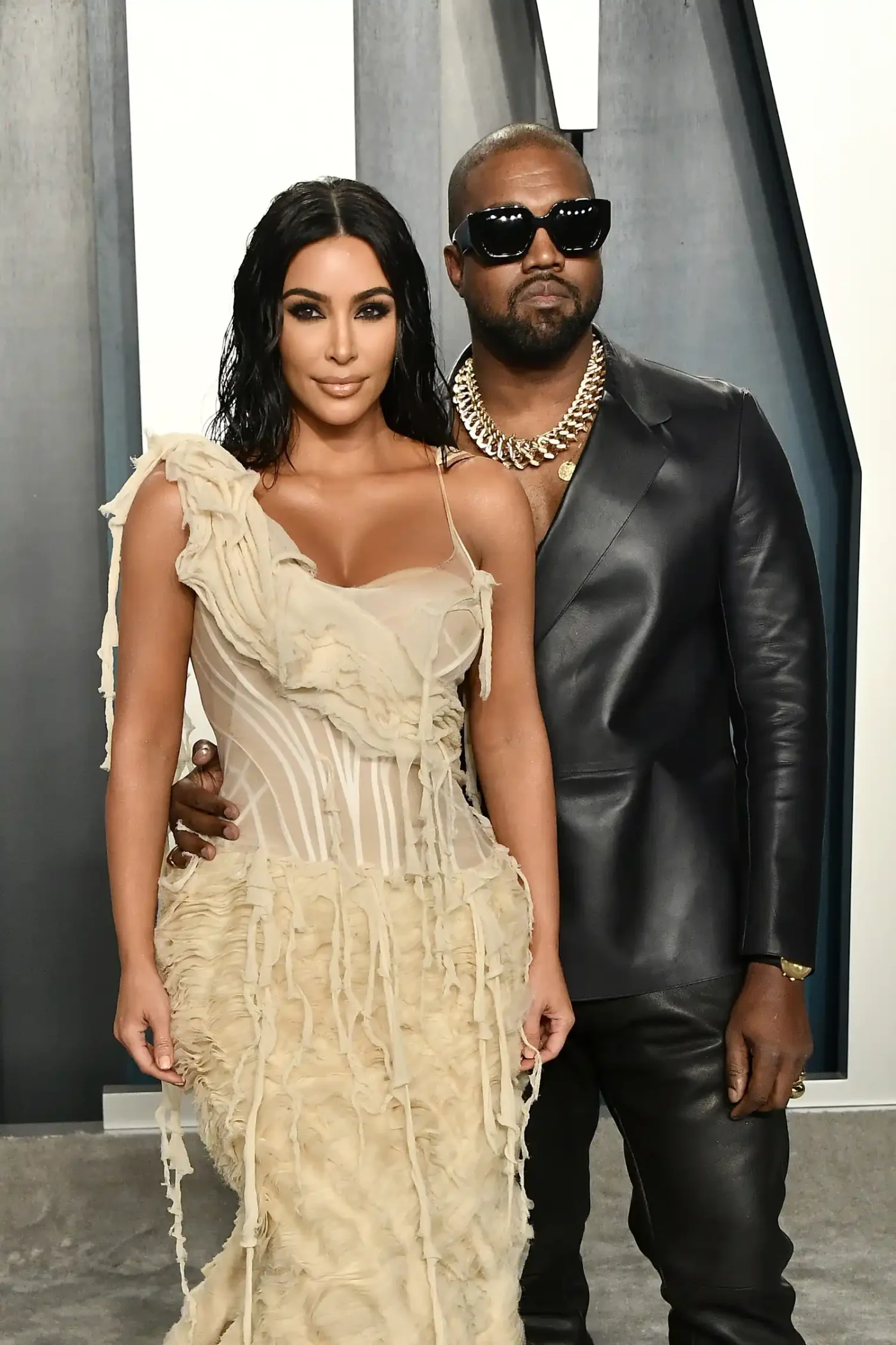 Kim Kardashian and Kanye West attend the 2020 Vanity Fair Oscar Party on February 9, 2020 in Beverly HIlls