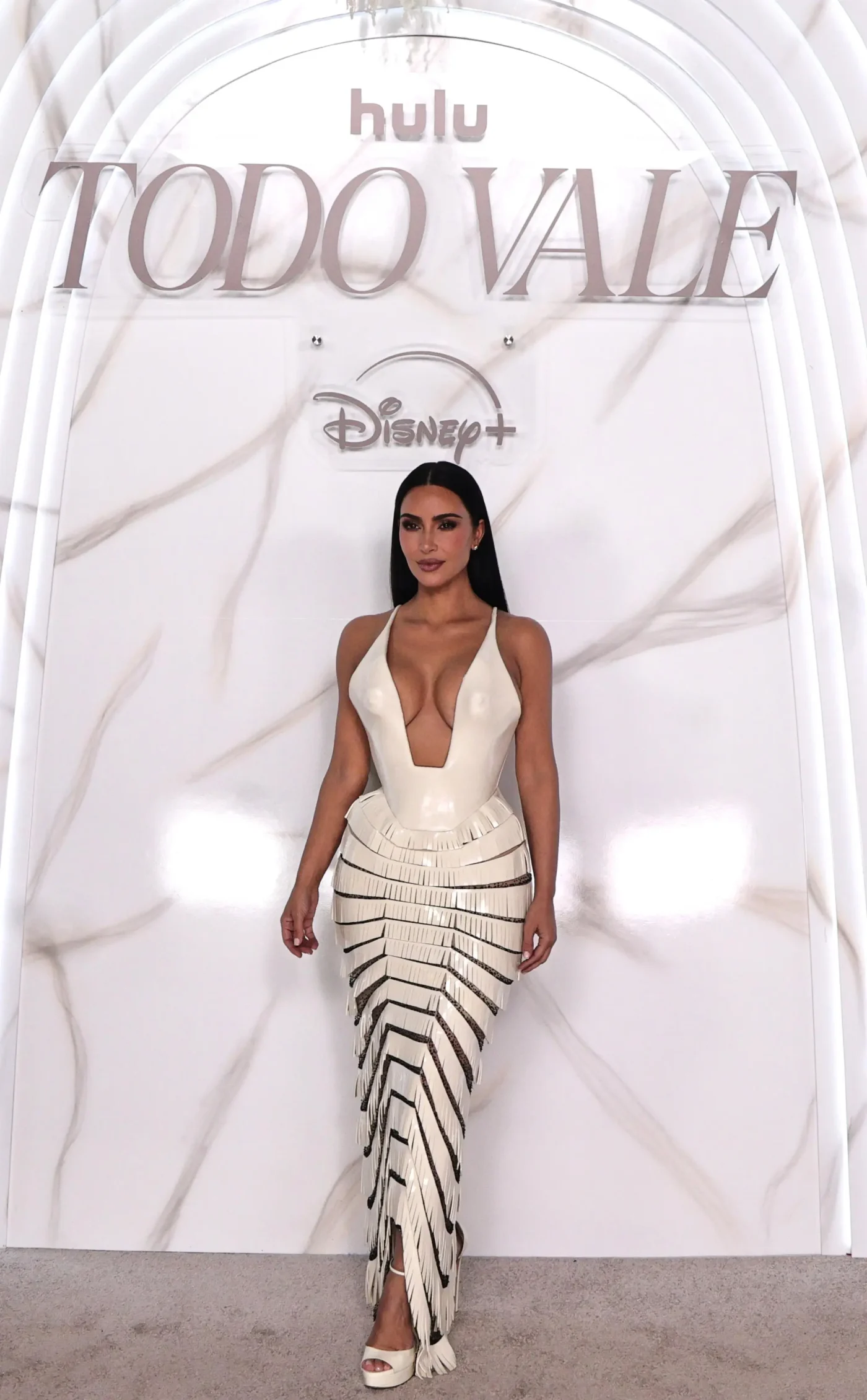 Kim Kardashian during a photo session for the second season of the Disney Hulu series