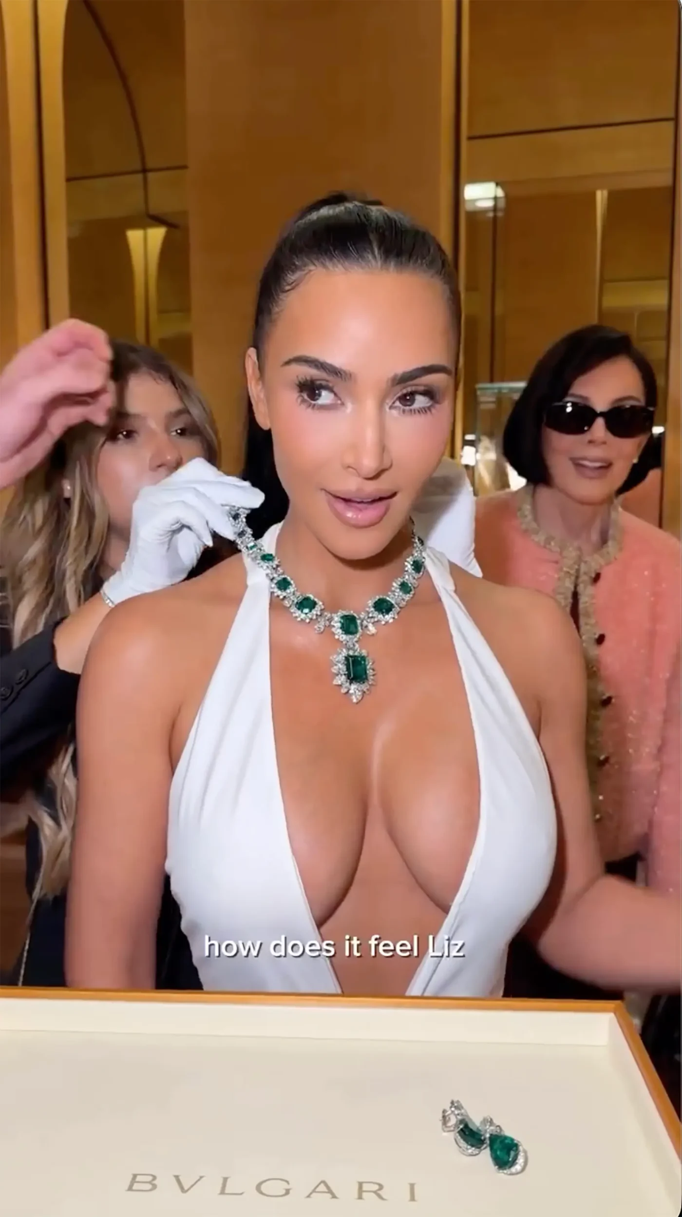 Kim Kardashian wearing Elizabeth Taylor