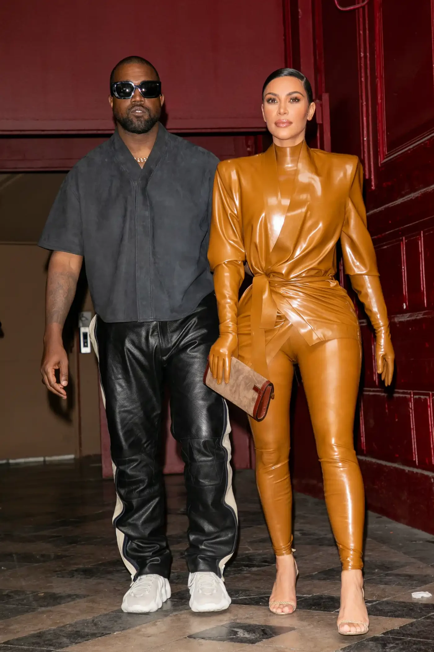 Kim Kardashian West and Kanye West during Paris Fashion Week Womenswear Fall/Winter 2020/2021 on March 1, 2020