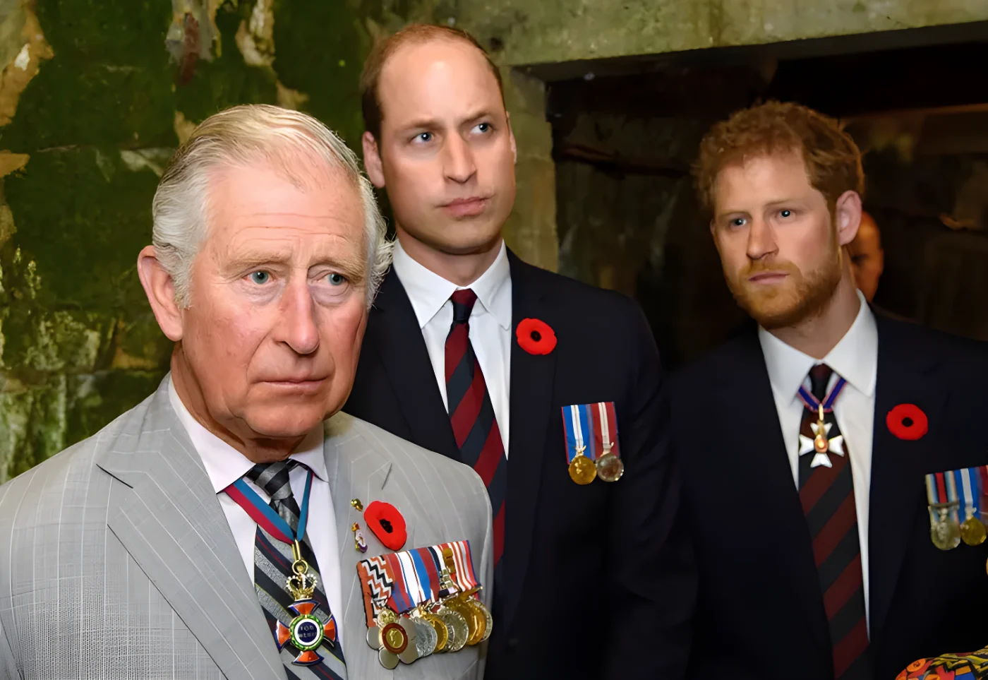 King Charles, Prince William, and Prince Harry on April 9, 2017.